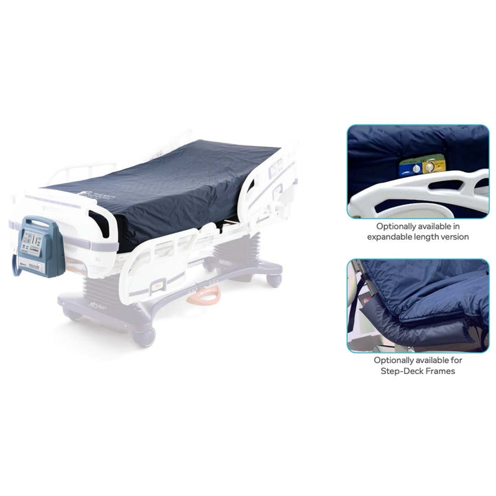 Low profile Dolphin® therapy mattress with fluid immersion simulation technology.